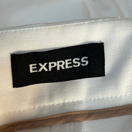 Express Ankle Super High Rise White Belted Tapered Ankle Trousers Pants Size 4