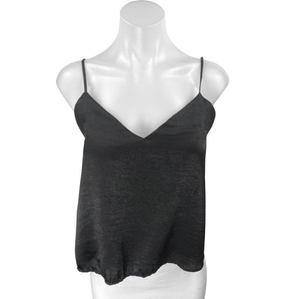 Brandy Melville Black Silk Satin Sleeveless V Neck Cami Camisole Tank Top Size S
