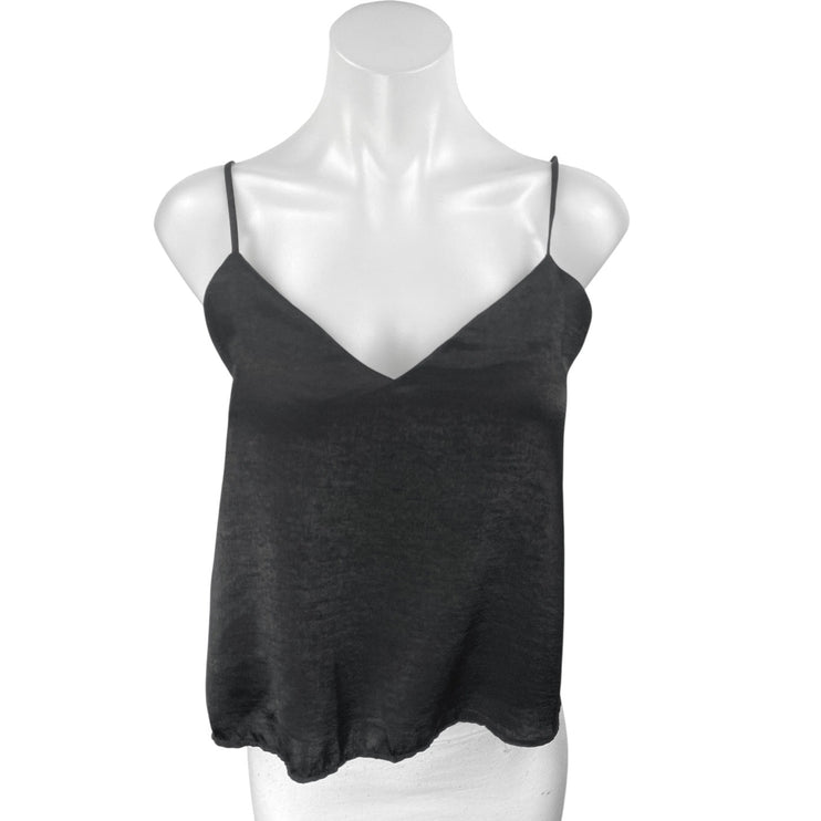 Brandy Melville Black Silk Satin Sleeveless V Neck Cami Camisole Tank Top Size S