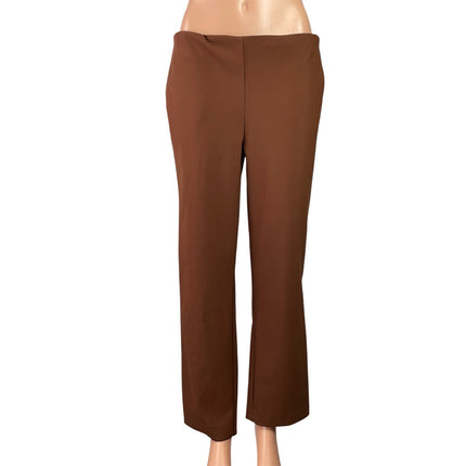 Christian Siriano Women's Brown High Rise Straight Leg Trousers Pants Size 6
