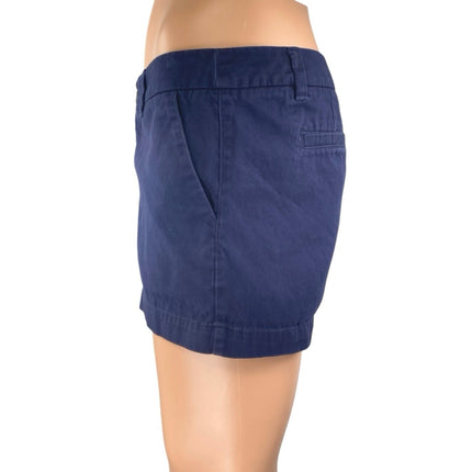 Merona Women's Blue Low Waist Straight Leg Khaki Chino Mini Casual Shorts Size 8
