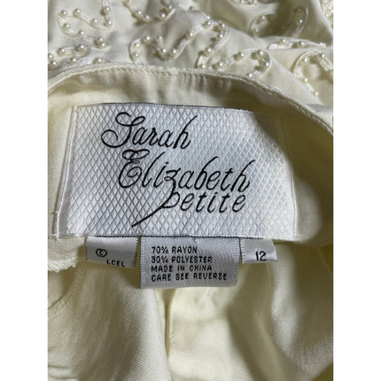 Sarah Elizabeth Petite Women's Beaded Button Down Crop Cardigan Sweater Top 12