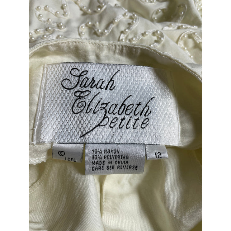 Sarah Elizabeth Petite Women's Beaded Button Down Crop Cardigan Sweater Top 12
