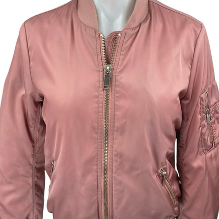 Aritzia Babaton Gilman Women' Pink Full Zip Long Sleeve Classic Bomber Jacket S