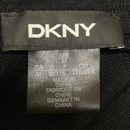 DKNY Black Polka Dot Mesh Crew Neck Long Balloon Sleeve Mini Sheath Dress Size M
