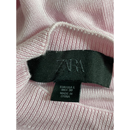 Zara Basic Drape Women's Pink Short Sleeve Mock Neck T-Shirt Tunic Blouse Top L