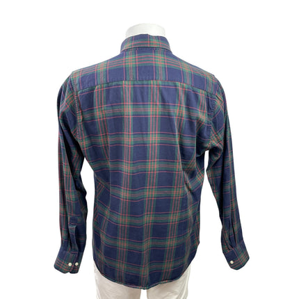 Barbour Tailored Mens Green Plaid Checkered Long Sleeve Button Down Shirt Top XL