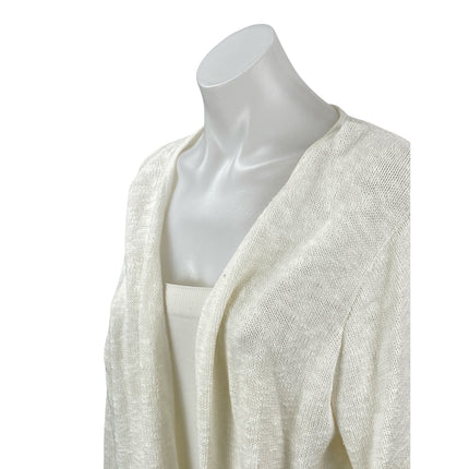 Avalin Womens White Long Sleeve Relaxed Shrug Open Front Cardigan Sweater Top OS