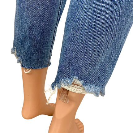 Pacsun Blue Vintage Icon Straight Leg Distressed Cropped Raw Hem Jeans Size 23