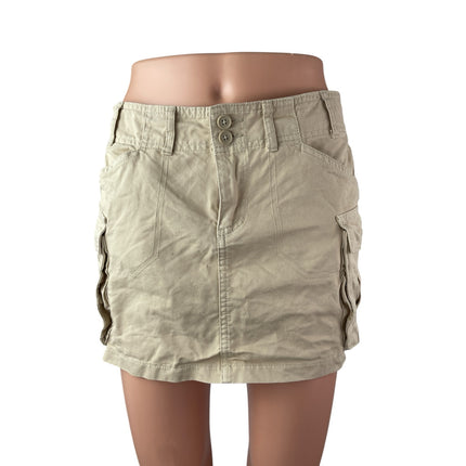 Brandy Melville Women's Khaki High Waisted Mini Straight Cargo Skort Skirt 2-4