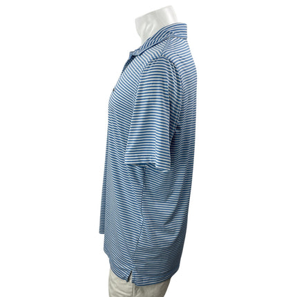 Vineyard Vines Men's Blue Striped Short Sleeve Logo Golf Polo Shirt Top Size M