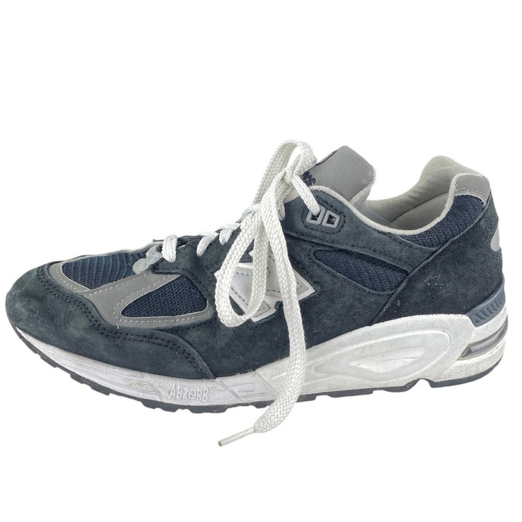 New Balance 990v2 Mens Blue Suede Low Top Lace Up Athletic Sneakers Shoes Sz 7.5