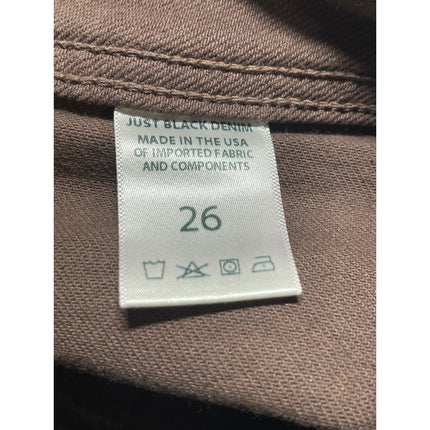 Just Black Denim JBD Womens Brown High Rise Frayed Hem Wide Leg Denim Jeans 27