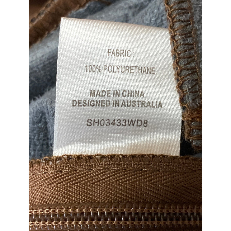 Meshki Women's Brown Fleece Lined High Rise Faux Leather Vegan Mini Shorts Sz M