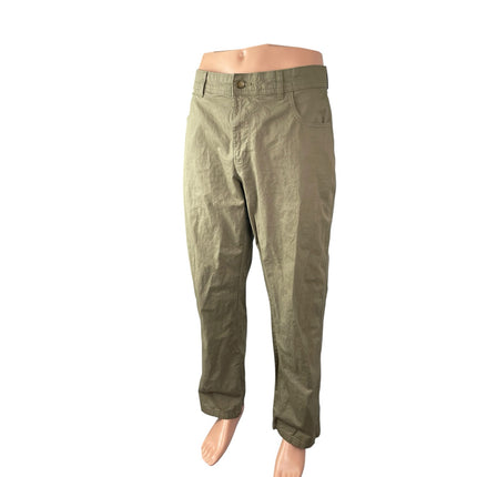 Columbia Men's Olive Green High Rise Straight Chino Trousers Dress Pants W36 L32