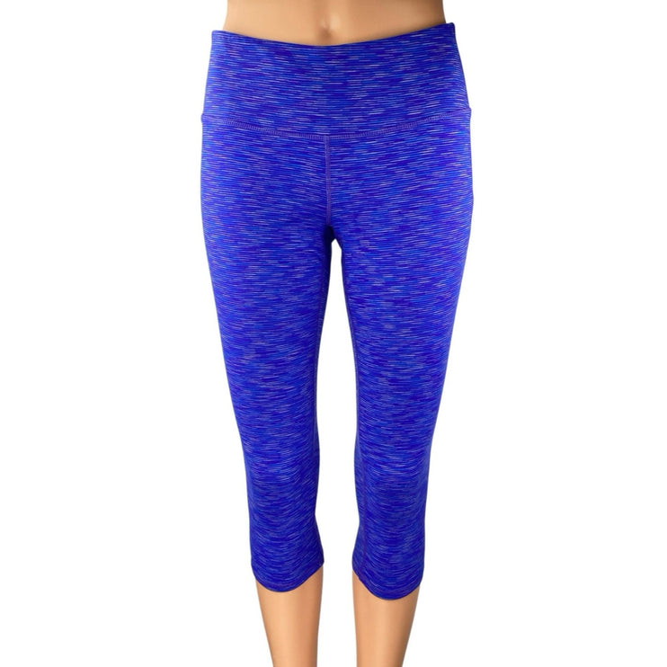Athleta Women Blue Purple Low Rise Capri Yoga Workout Athletic Leggings Pants M