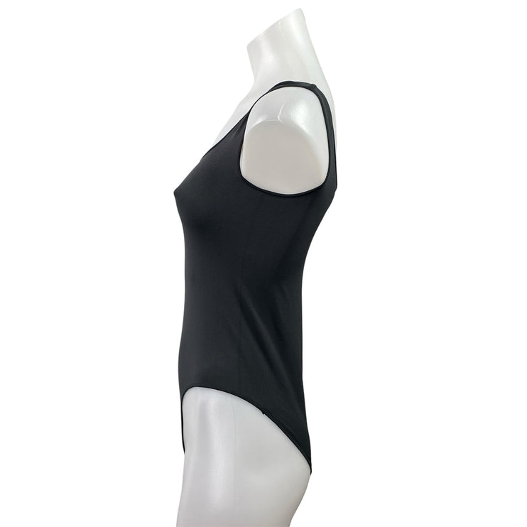 Skims Women's Black Sleeveless Scoop Neck Stretch Cami Tank Bodysuit Top XXS/XS