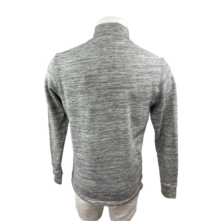 Relwen Men's Gray Heather 1/4 Snap Long Sleeve Stand Collar Sweatshirt Top Sz M