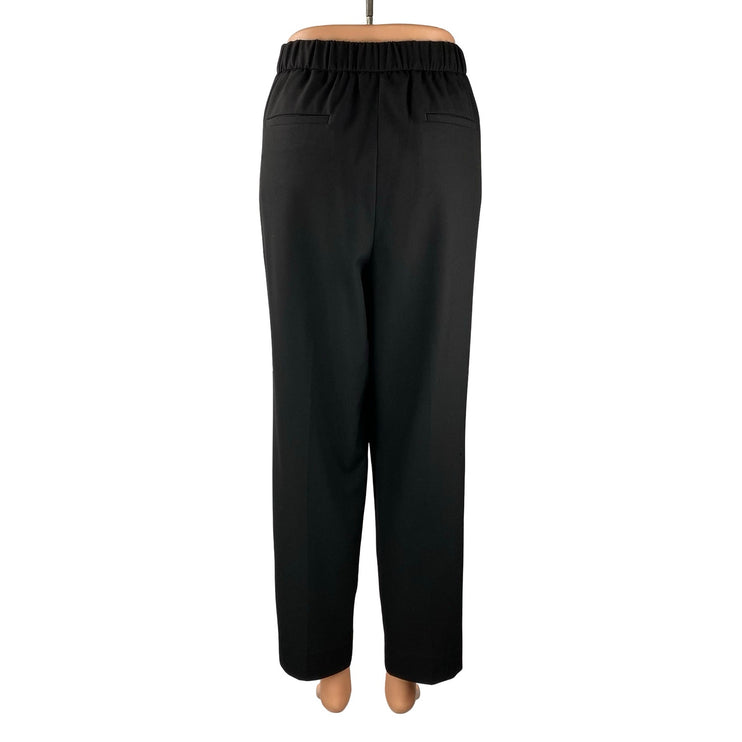 Banana Republic Hayden Black High Rise Straight Wide Leg Trousers Dress Pants 12