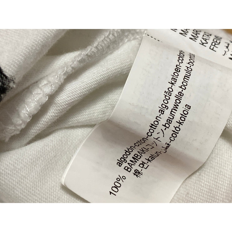 Zara Women's White Blue Abstract Print Rope Short Sleeve T Shirt Tee Top Size S