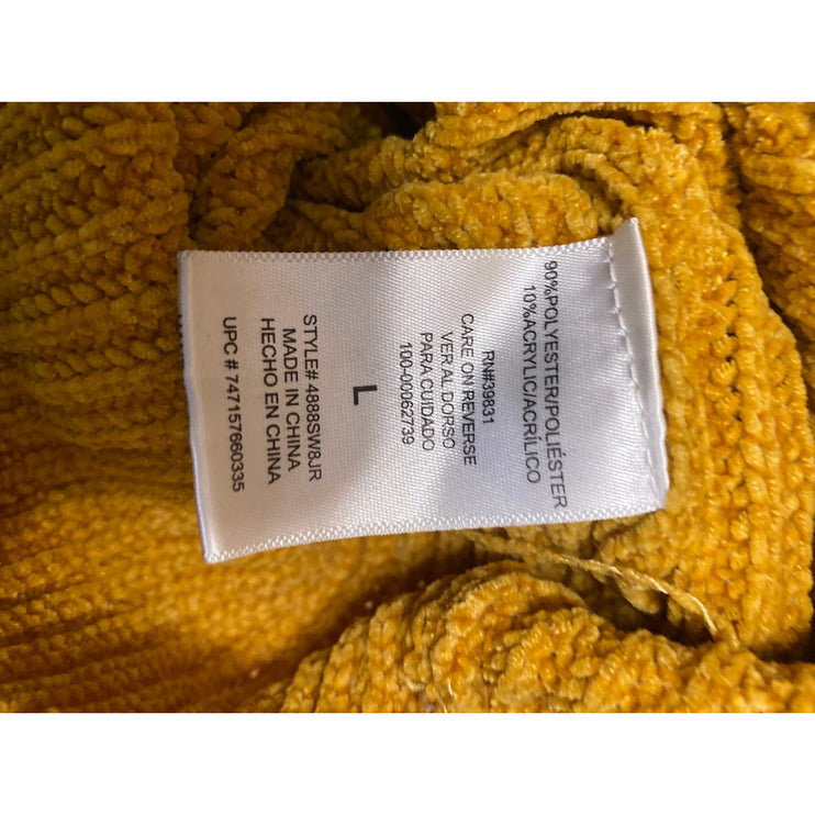 MM by My Michelle Women's Yellow Striped Turtleneck Ribbed Knit Sweater Top Sz L