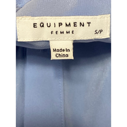 Equipment Womens Blue 100% Silk Button Front Long Sleeve Shirt Blouse Top Size S