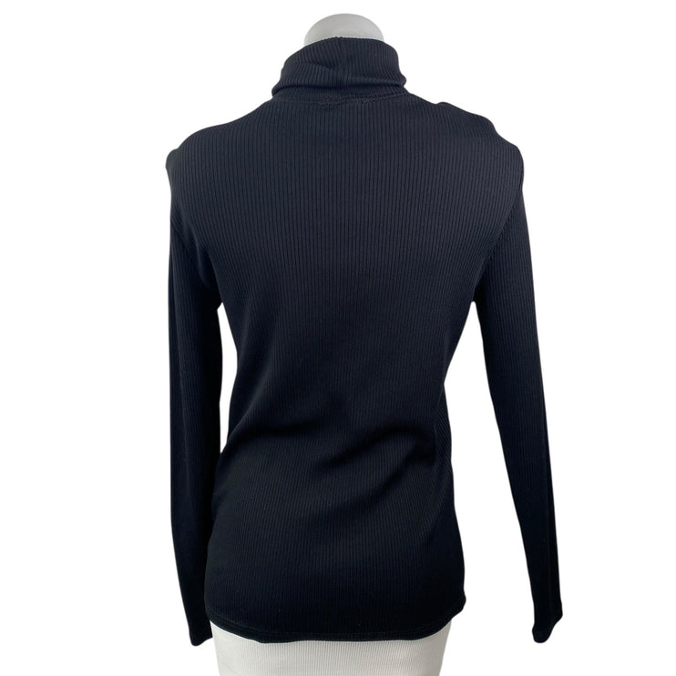 Le31 Par Simons Women's Black Ribbed Knit Long Sleeve Turtleneck Sweater Top XS