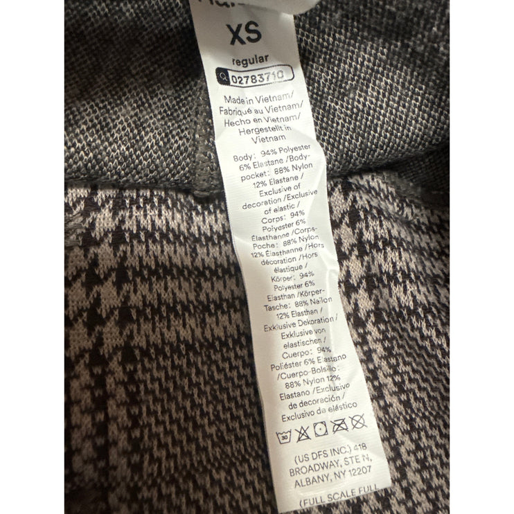 Halara Flex Women's Beige Houndstooth Plaid Skinny Trousers Work Pants Size XS