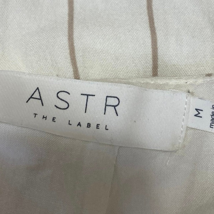 ASTR the Label Cream Beige Striped Sleeveless Cutout Mini A Line Dress Size M