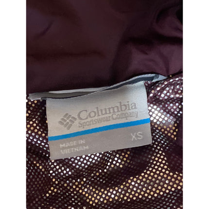 Columbia Delta Ridge Long Down Red Hooded Puffer Quilted Full Zip Jacket Size XS