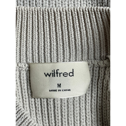 Aritzia Wilfred Women's Gray Ribbed Knit High Neck Sleeveless Crop Top Size M