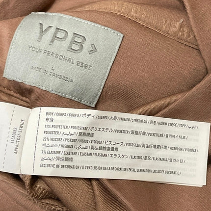 YPB Your Personal Best Women's Brown Long Sleeves Full Zip Bomber Coat Jacket L