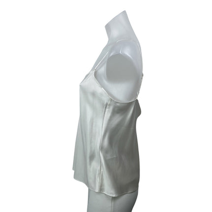 Club Monaco White Black Sleeveless Silk Satin Cami Camisole Two Tone Tank Top SP