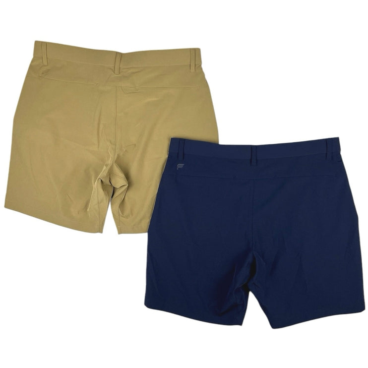 Fabletics Men's Beige & Blue 2 Piece Stretch Casual Golf Walk Shorts Lot Size 34