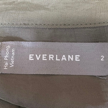 Everlane Green Relaxed Fit Button Up Collar Short Sleeve Shirt Blouse Top Size 2