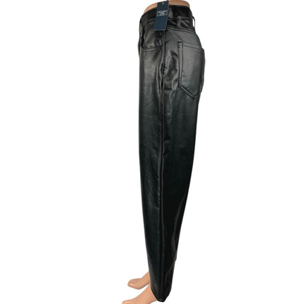 NEW Abercrombie & Fitch Faux Leather Ankle Straight Ultra High Rise Pants Size 6