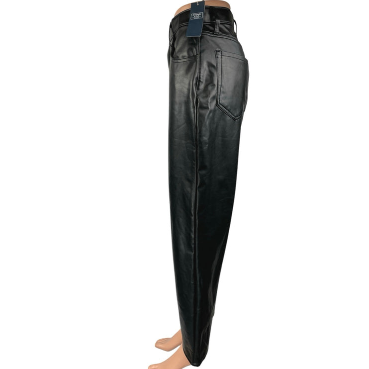 NEW Abercrombie & Fitch Faux Leather Ankle Straight Ultra High Rise Pants Size 6