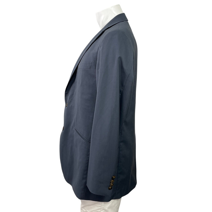 Indochino Men's Blue Gray Notch Lapel Pocket Long Sleeve Blazer Coat Jacket L