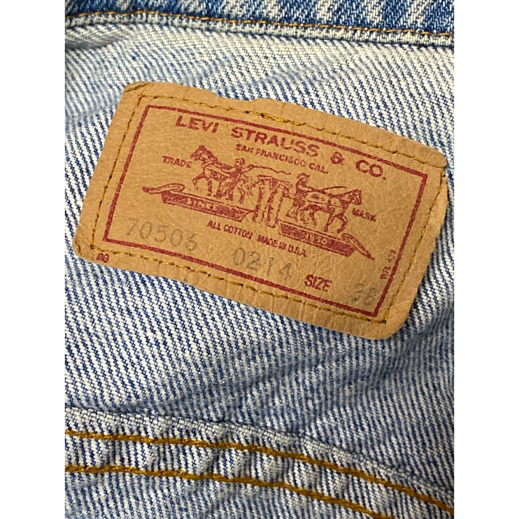 Levi's 70506 Type III Men's Collared Long Sleeve Trucker Denim Coat Jacket Sz 38