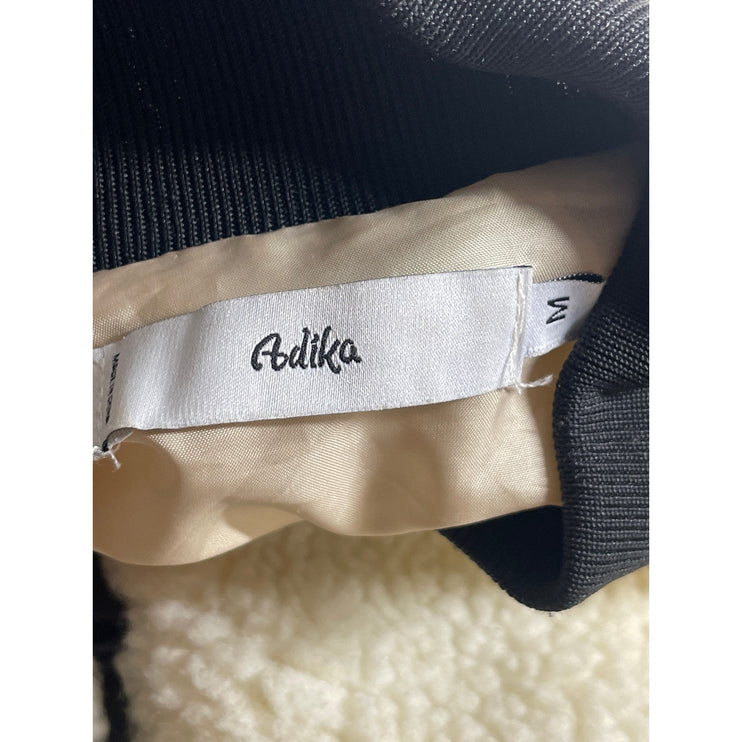 Adika Saint Women's Sherpa Fleece Faux Fur Long Sleeve Crop Bomber Coat Jacket M