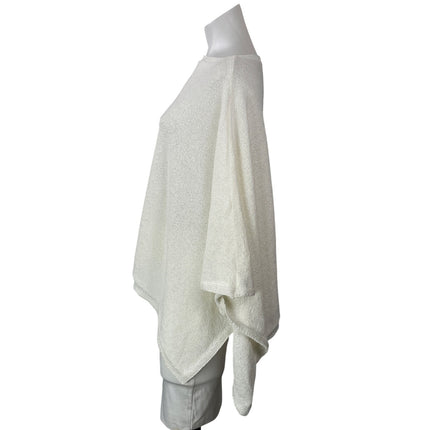Princess Polly Rouse White Off The Shoulder Knit Flowy Poncho Wrap Cover Up S/M