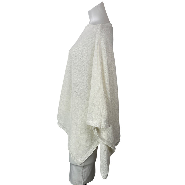 Princess Polly Rouse White Off The Shoulder Knit Flowy Poncho Wrap Cover Up S/M