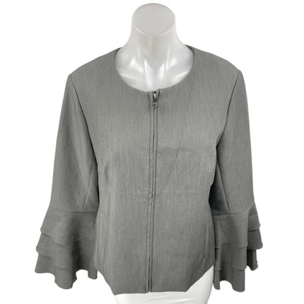 NEW Banana Republic Gray Bell Long Sleeve Zip Up Blazer Coat Jacket Size 10