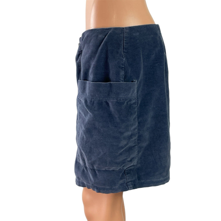 Urban Outfitters Women's Navy Blue Button High Waist Cargo Straight Mini Skirt M