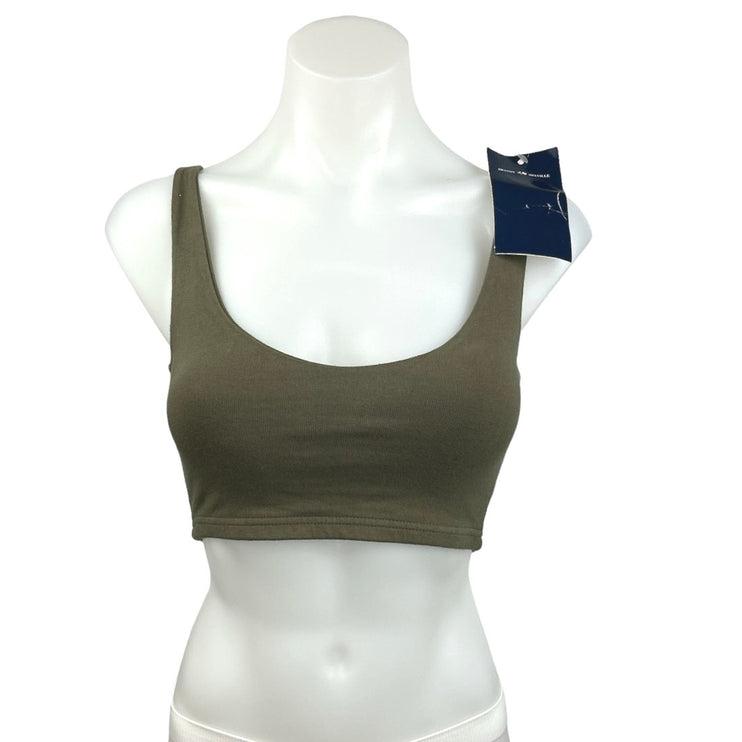 Brandy Melville Women's Green Scoop Neck Medium Coverage Sports Bra Top One Size