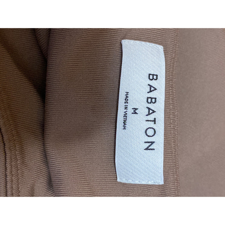 Aritzia Babaton Tan Sleeveless Square Neck Thong Cami Tank Bodysuit Top Size M