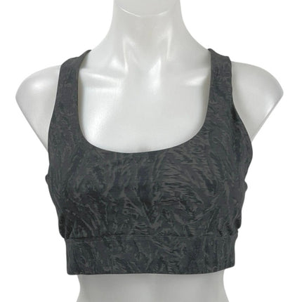 Greyson Black Gray Printed Cross Back Yoga Athletic Sports Bra Crop Top Size M