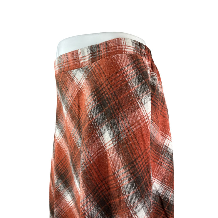 NEW Bloomchic Womens Multicolor Plaid High Rise Flared A-Line Maxi Midi Skirt 26