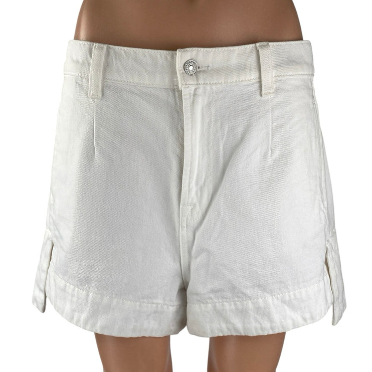 NEW 7 for NEW All Mankind Women's White High Rise Wide Leg Denim Jeans Shorts 30