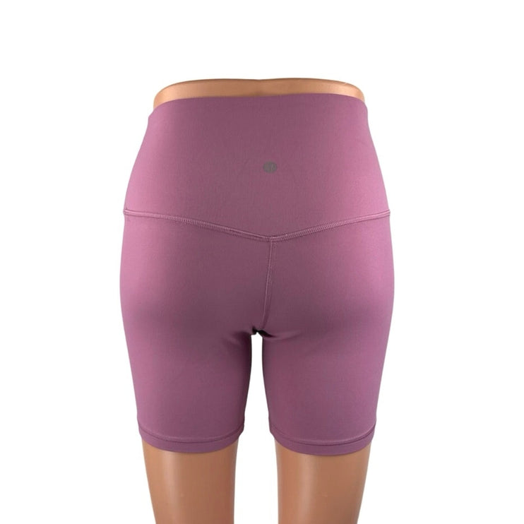 Lululemon Women's Purple Pink Mid Rise Yoga Workout Athletic Biker Shorts Size 6